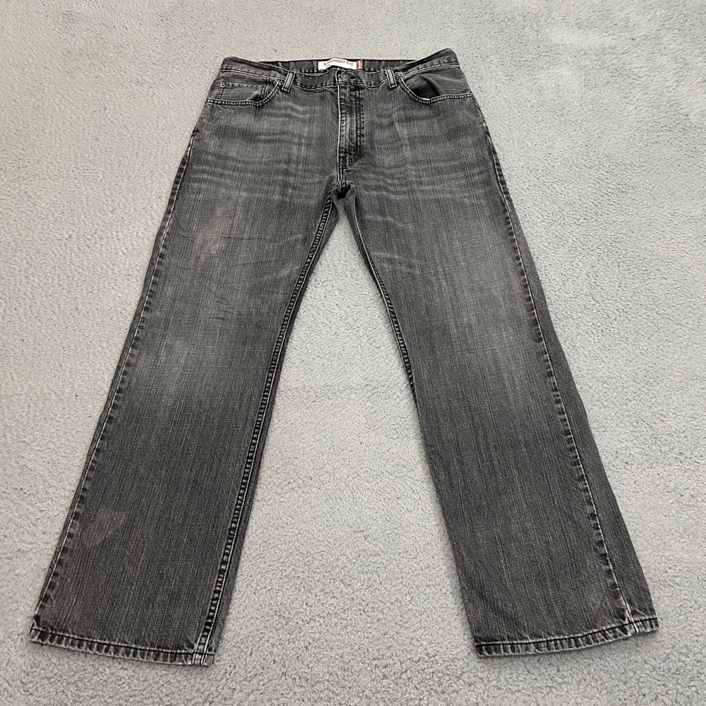 Levis Jeans Men 36x30 Black Denim 505 Regular Straight American Work Wear Cotton
